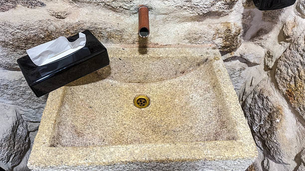 Bathroom sink made of stone