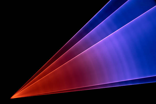 laser light. line red blue light laser , streaks of light rippling and twisting