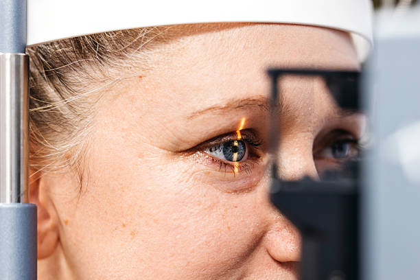 istock Close-up of a human eye during an ophthalmology examination 2241061775