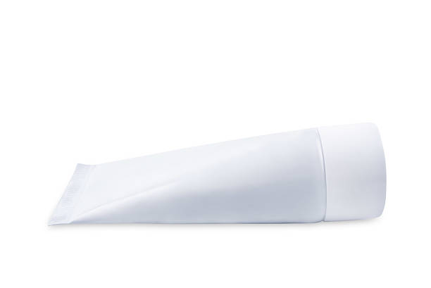 Cosmetic plastic tube on a white isolated background.