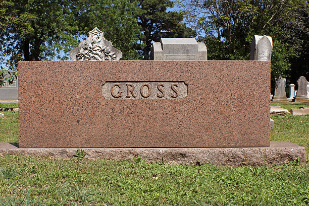 istock Headstone in Cemetery With Word Gross. Death Concept 2241068985