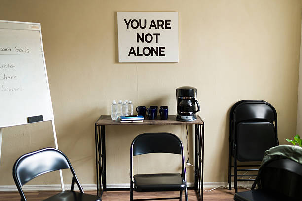 istock Support group meeting room for mental health awareness 2241075226