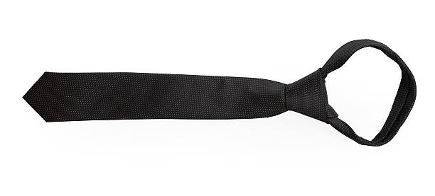istock Black tie isolated on white, top view 2241075632