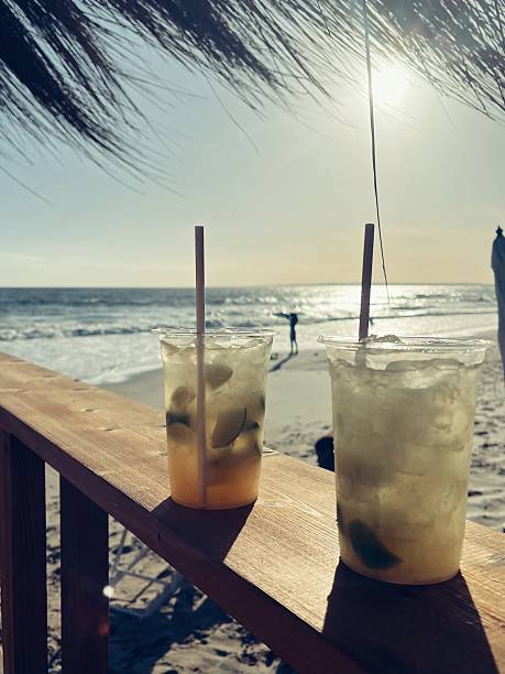 istock Cocktails on the Beach at Sunset 2241075806