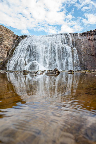 Waterfall Thorufoss in River Laxa in Iceland on a summer day