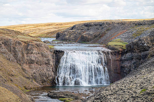 Waterfall Thorufoss in River Laxa in Iceland on a summer day