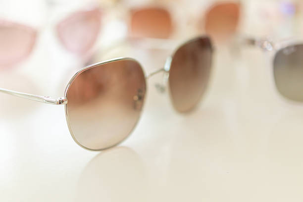 Sunglasses close up on white background