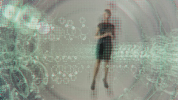 Abstract businesswoman standing. 3D generated image.