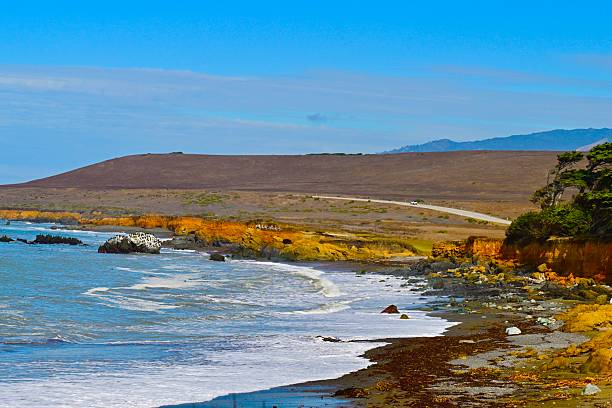 The Central California coast features a variety of terrain from sandy beaches, rocky coastline, forests and rolling hills.The main road is Highway 1, the Pacific Coast Highway.