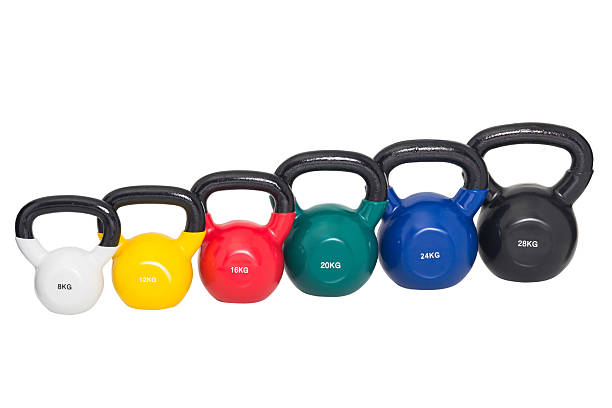istock Sports equipment kettlebells color weights 2241098265