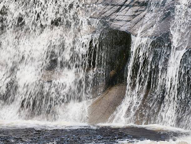 Experience stunning views of water cascading over rocks, creating beautiful patterns and calming sounds