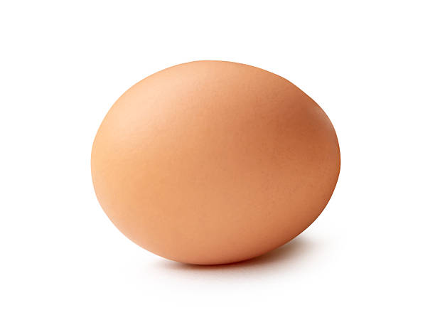 istock Side view of one fresh brown chicken egg isolated on white background with clipping path 2241107151