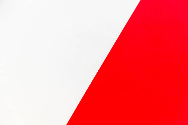 istock Background material divided into red and white areas by a diagonal boundary line 2241121806