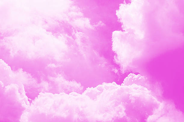 istock Bright pink Sky with Fluffy White Clouds in Daylight  Peaceful Nature Background for Design 2241123329
