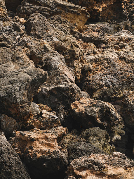 Wall of volcanic rock. The lava is left from an eruption in the period 1730-1736. The picture is taken close to the village El Golfo on the volcanic Canary Island Lanzarote
