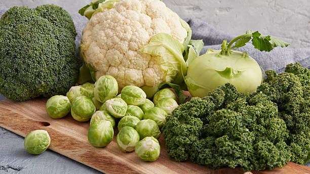 istock Cruciferous Vegetables – Broccoli, Cauliflower, Kohlrabi, Brussels Sprouts 2241131369