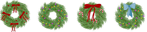istock Christmas wreath set, holiday decor collection, festive winter greenery 2241134039