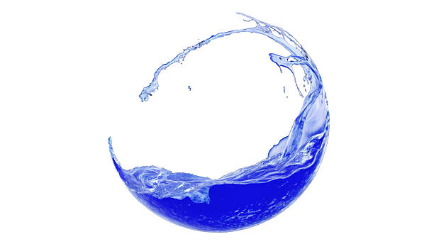 istock Isolated Water splash forming a circular shape depicted in a vibrant blue color on white 2241137160
