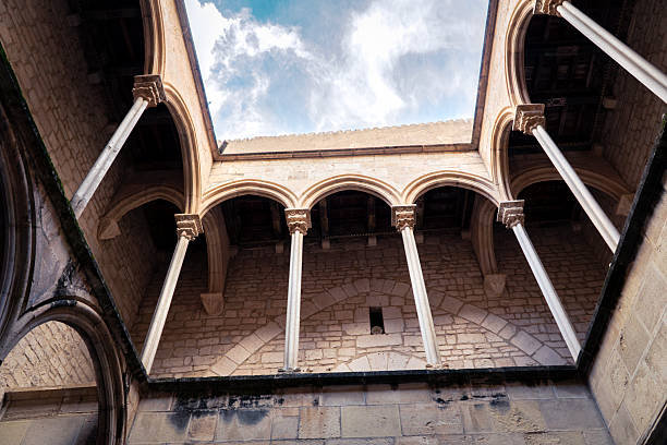 Beautiful details of the pointed arches in Mallorca
