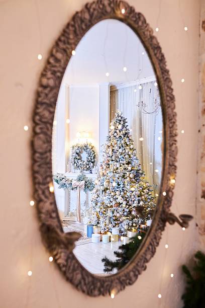 istock Decorations for New Year or Christmas. Reflection in the mirror 2241154951