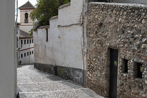 Granada,Spain,September 18th 2021 : Locals in Granada walking  around at old town,enjoying beautiful sunset.Granada is one of the most popular cities in Andalusia,Spain.