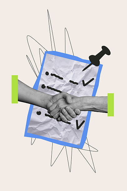 istock Composite 3D collage trend artwork design of job recruiter hiring development partnership vacancy hand hold together unity document pin 2241161800