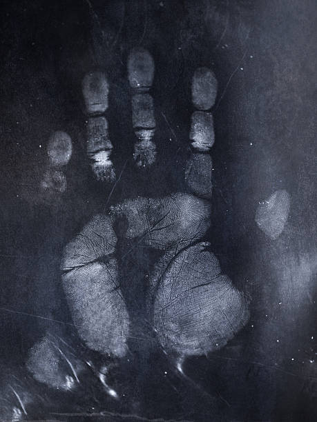 Open hand black background