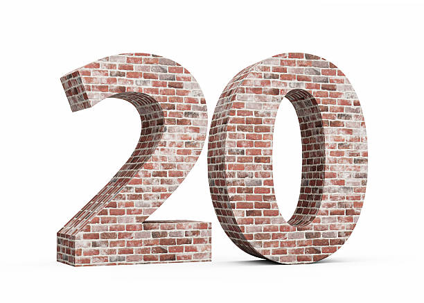 istock Number Twenty 20 Digit Made Of Old Grunge Texture Wall Of Bricks White Background 3D Illustration 2241174577