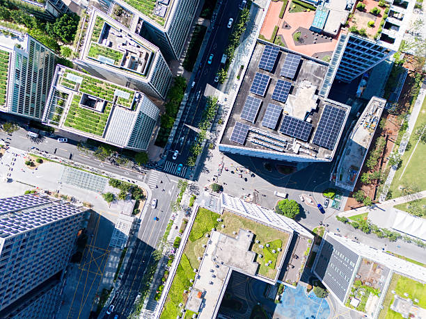 istock Solar power station on modern office building 2241176792