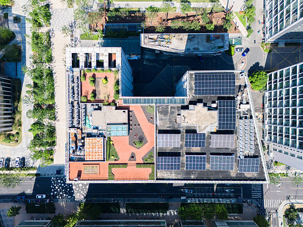 istock Solar power station on modern office building 2241176808