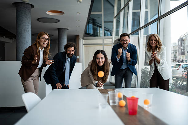istock Business team playing informal game in modern office 2241177021