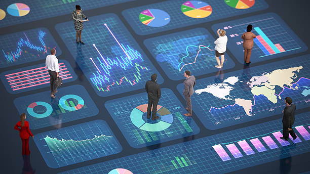 istock Business professionals analyze data on digital screens in a modern office setting during a meeting focused on performance metrics 2241185889