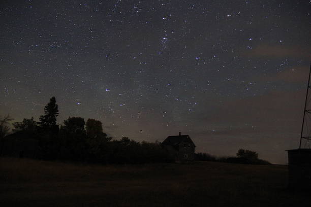 Long exposure images over an abandoned farm in Saskatchewan.
