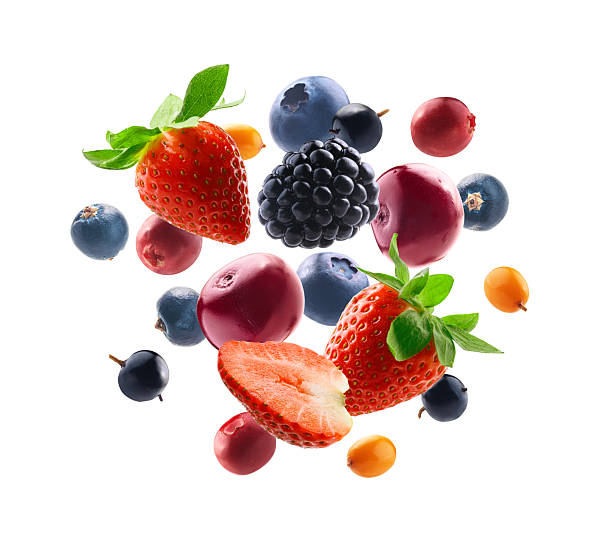 istock Many different berries in the form of a frame on a white background 2241186343