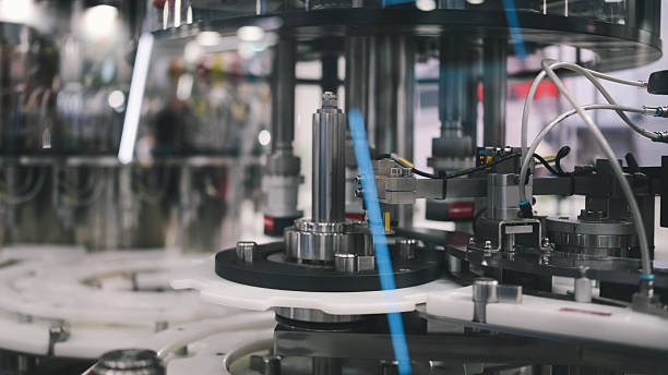istock Robotic camera inspection system scanning containers on conveyor line | high-precision quality control in packaging and labeling automation 2241187991