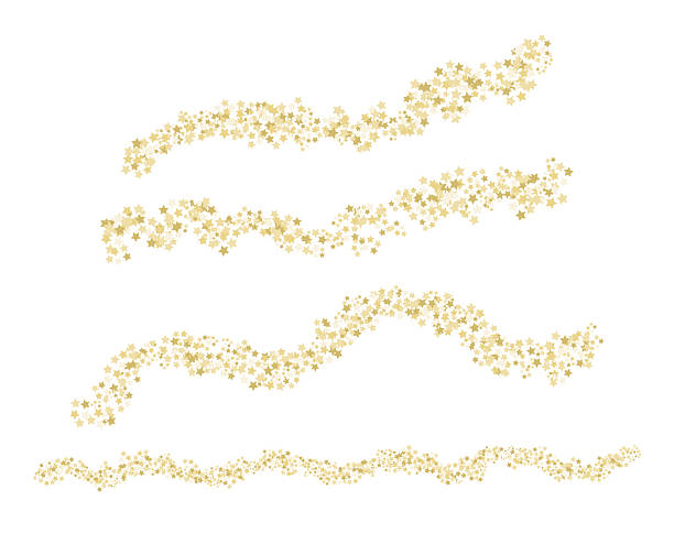 istock Star falling confetti shapes set - festive gold starry garland vector design elements for different purposes. 2241188553