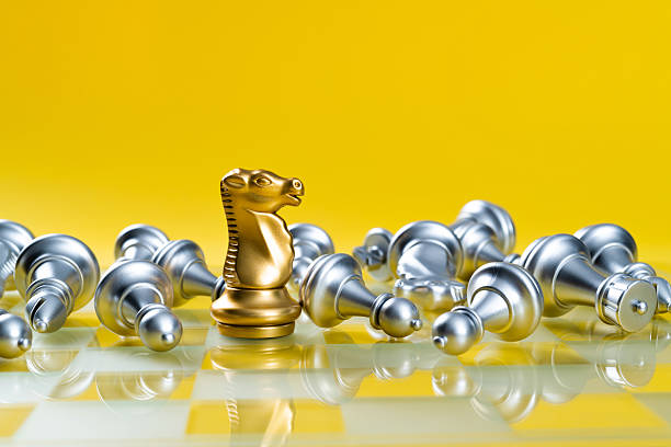 Golden chess king is the winner.