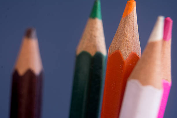 macro photography of pencils