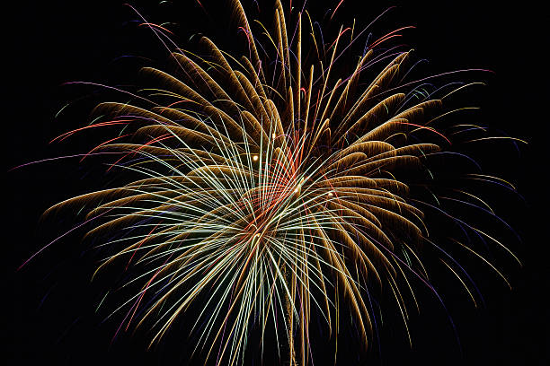 istock Vibrant Fireworks Display at Night, Carnival Celebration, Ground View 2241204008