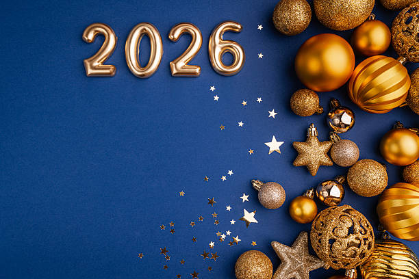 istock Golden 2026 New Year Celebration with Festive Decorations 2241214492