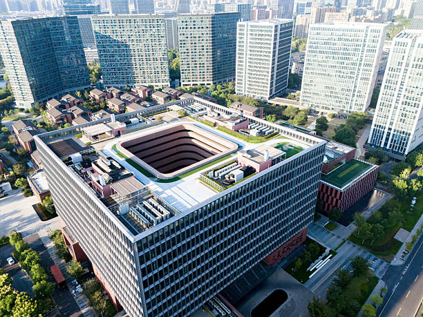 Vertical greening of modern office building