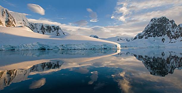 istock Antarctic mountains reflecting on calm sea. 2241217457