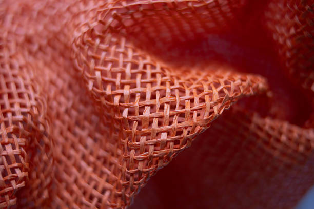 istock Texture and pattern of Orange hessian, also known as burlap 2241222398