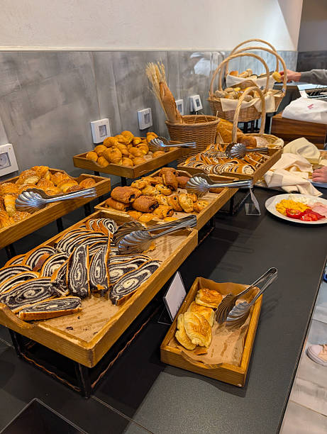 istock Bakery buffet with fresh pastries. Food, travel, and culinary vacation experience. 2241229883