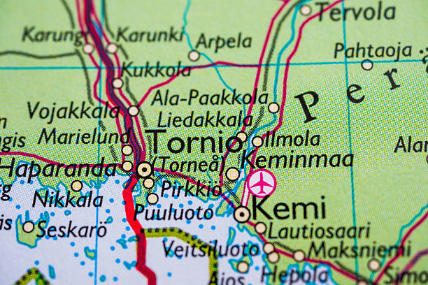 istock Map view of Tornio and Kemi Finland.. 2241235893