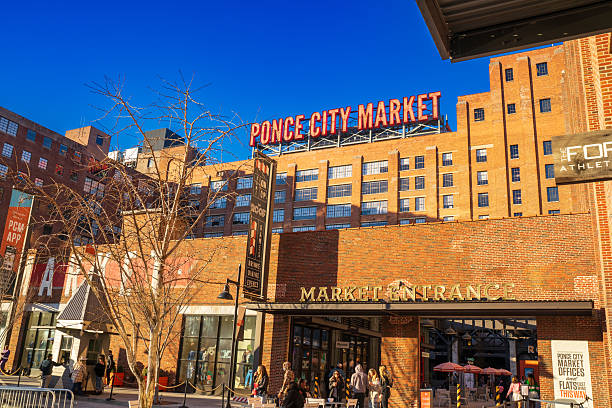 Ponce City Market in Atlanta, Georgia: A historic area used to be City Hall East, a baseball stadium, amusemum theme park, and now a shopping center. It connects to Old Fourth Ward and BeltLine