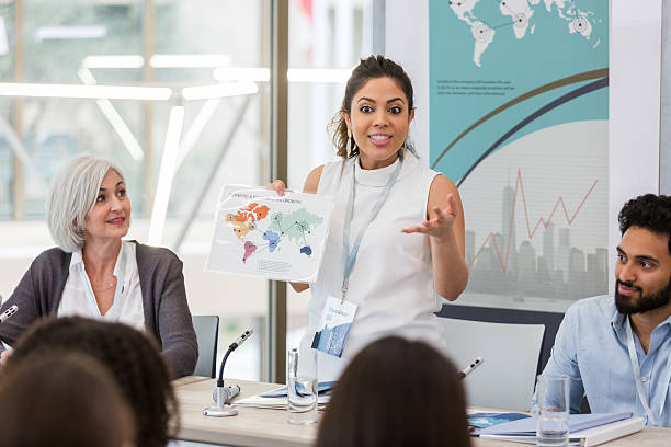 istock Business professionals collaborate and present data in a meeting. 2241257258