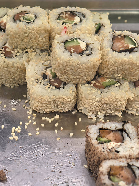 istock Delicious sushi rolls featuring fresh ingredients and artistic presentation 2241261891