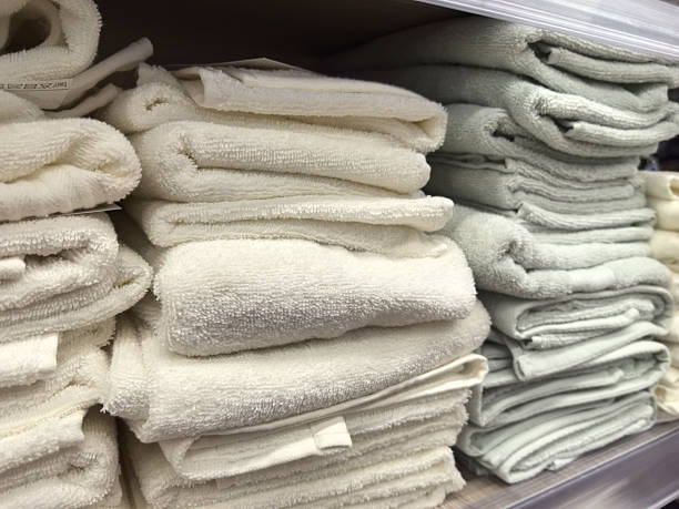 istock Soft, neatly folded towels in a cozy store setting for home essentials 2241261916