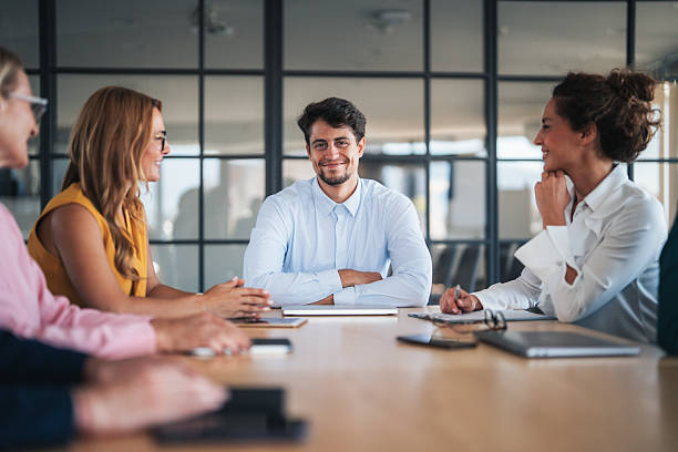 istock Young male entrepreneur leading and his team 2241264688